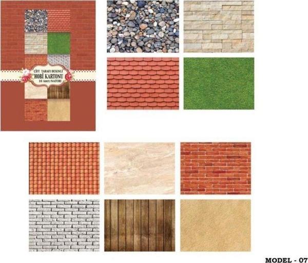 Keskin Color Çift Taraflı Hobi Kartonu 25x35 cm 10 Tabaka Nature - Image 1