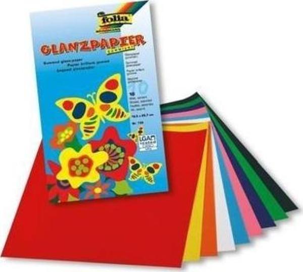 Folia Glanzpapier Parlak Elişi Kağıdı 10 Renk 18.5x29.5 cm. - Image 1