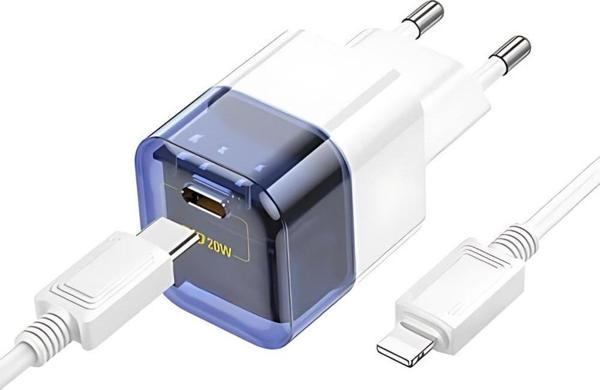 Polham Süper Hızlı 30W 1x Type-C Şarj Başlığı ve 1 MT 20W Type C To Lightning Kablolu Şarj Aleti - Image 1