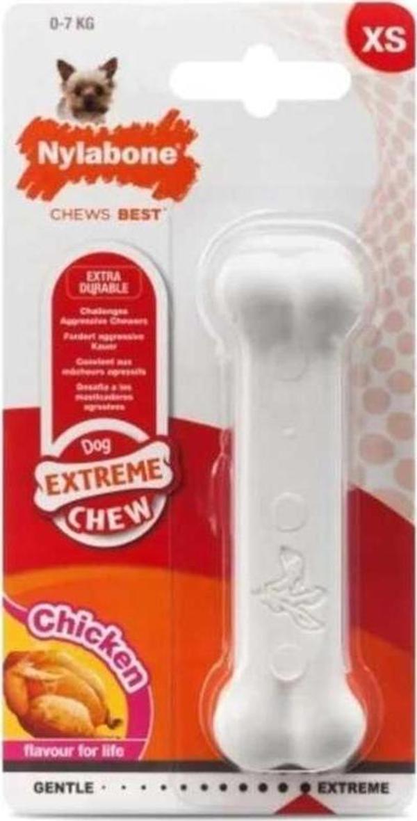 Nylabone Tavuk Aromalı Köpek Çiğneme Kemiği XS - Image 1