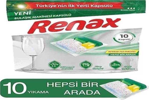 RENAX Bulaşık Makinesi Kapsülü Hepsi Bir Arada 10 Lu x 10 Adet - Image 1