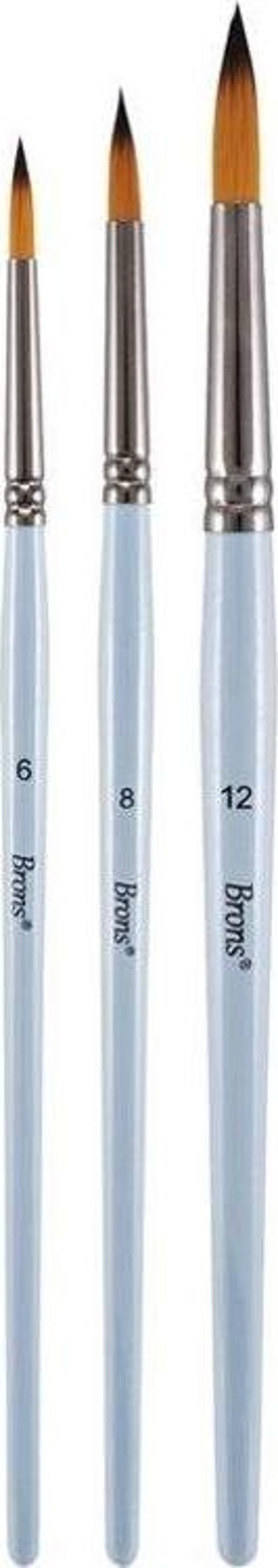 Brons Sentetik Kıl Çok Amaçlı Fırça Seti 3'lü Set-7 - Image 1