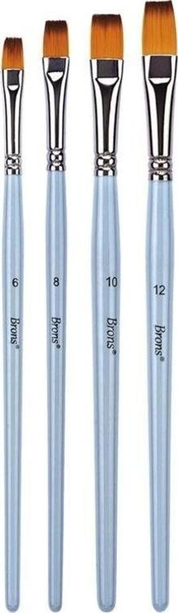 Brons Sentetik Kıl Çok Amaçlı Fırça Seti 4'lü Set-9 - Image 1