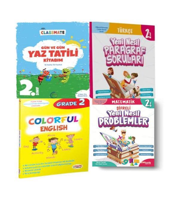 2. Sınıf Gün Ve Gün Yaz Tatili Kitabım+Yeni Nesil Paragraf+ Matematik Soruları Ve Colorful English 2 - 5 Renk Yayınları - Image 1
