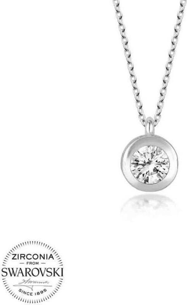 Swarovski Taşlı Gümüş Tektaş Bayan Kolye - Image 1