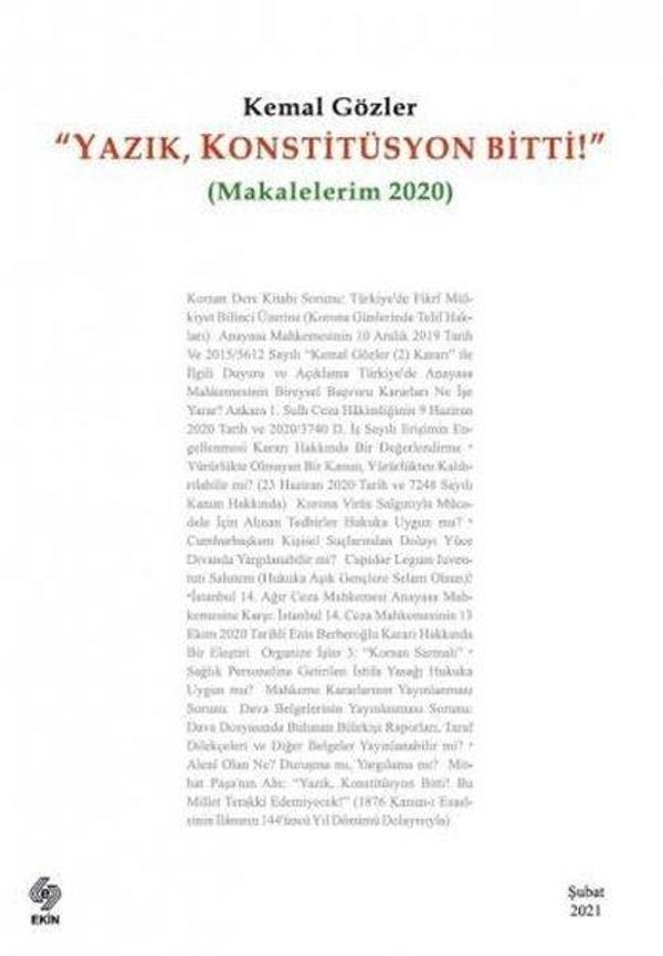 Yazık Konstitüsyon Bitti - Makalelerim 2020 - Ekin Basım Yayın - Image 1