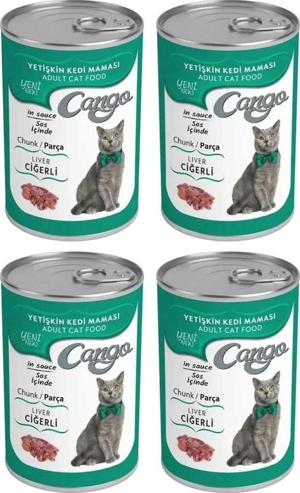 Cango Yetişkin Konserve Kedi Maması Ciğerli 415 Gr X 4 Adet - Image 1