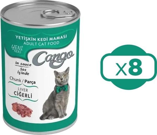 Cango Yetişkin Konserve Kedi Maması Ciğerli 415 Gr X 8 Adet - Image 1