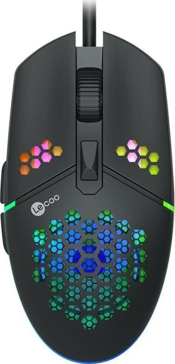 LECOO MS105 3200 DPI 6 TUŞLU KABLOLU RGB LED AYDINLATMALI GAMING MOUSE (2818) - Image 1