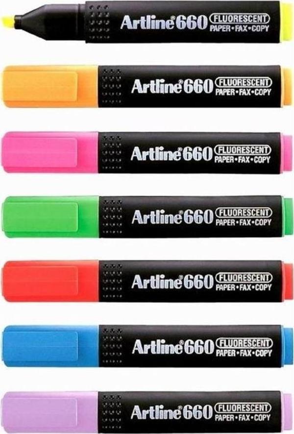 Artline 660 Fosforlu Kalem 7 FLORESAN RENK SET - Image 1