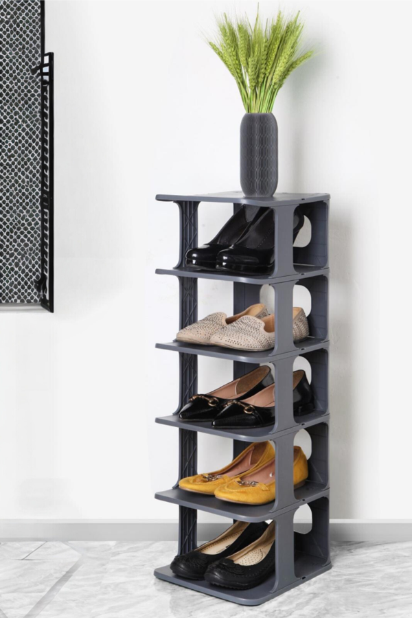 Mithra Life 5 Katlı Plastik Gri Ayakkabı Rafı MIT1063 - Image 1