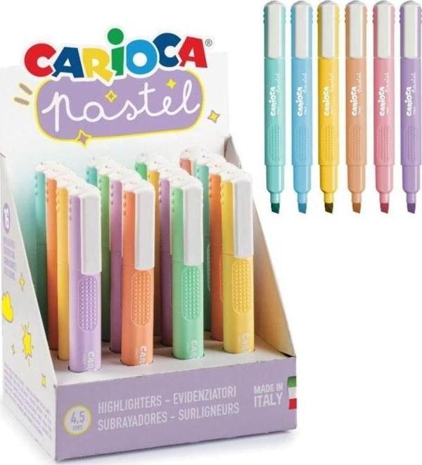 Carioca Pastel Highlighter İşaretleme Kalemi Karışık Renk 16'lı Stand - Image 1