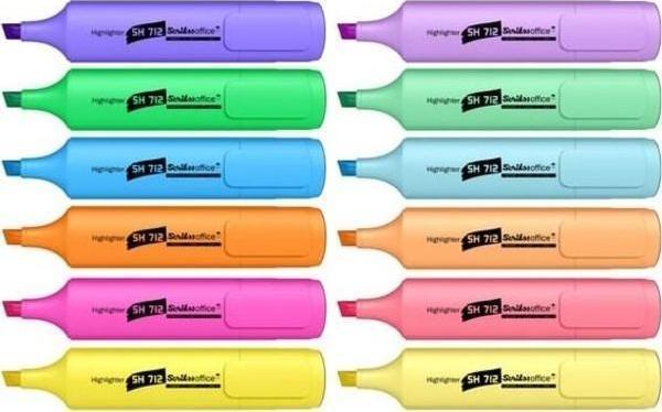 Scrikss SH712 Pastel + Fosforlu İşaretleme Kalemi 12 Renk - Image 1