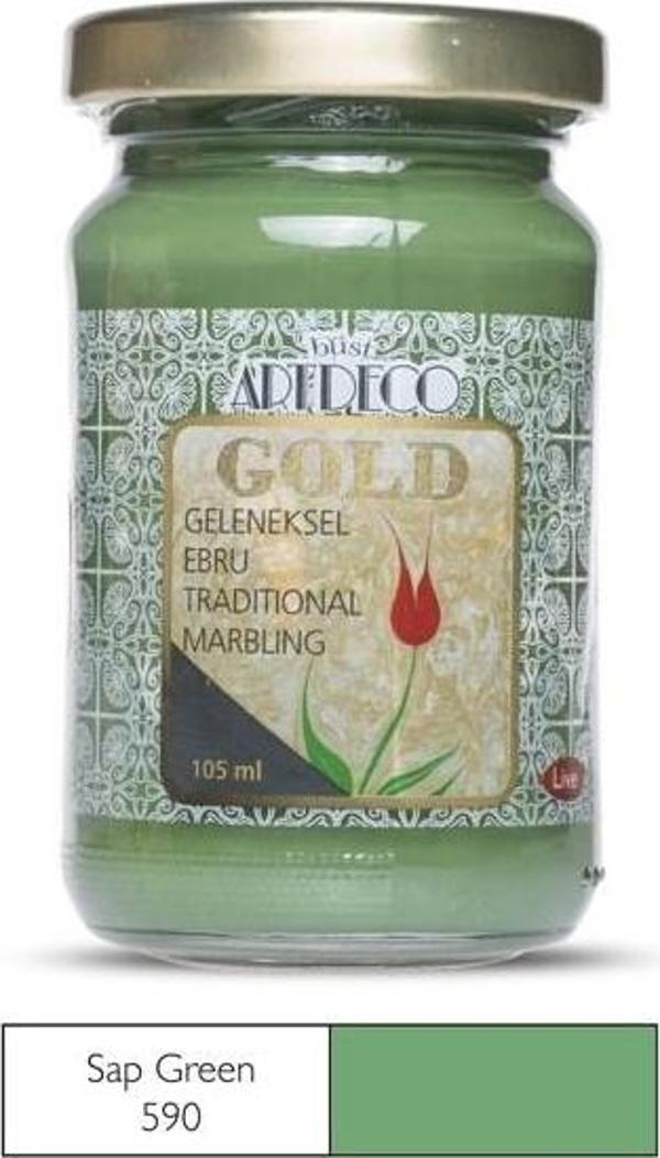 Artdeco Gold Geleneksel Ebru Boyası 105ml Sap Yeşil 590 S.3 - Image 1