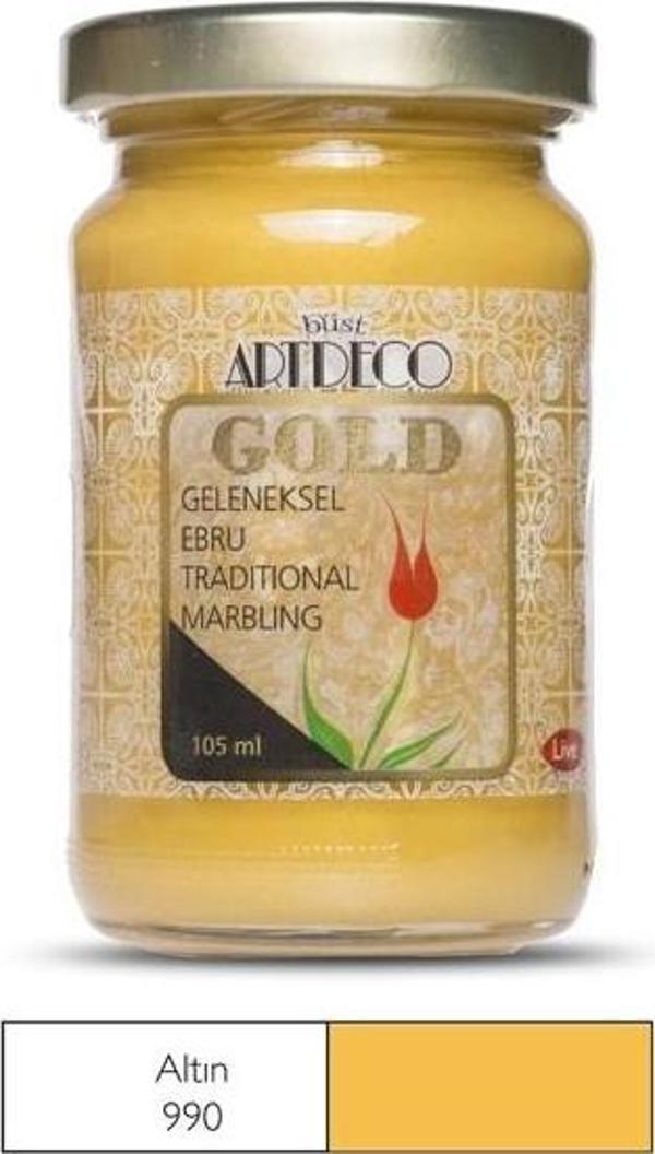 Artdeco Gold Geleneksel Ebru Boyası 105ml Metalik Altın 990 S.3 - Image 1