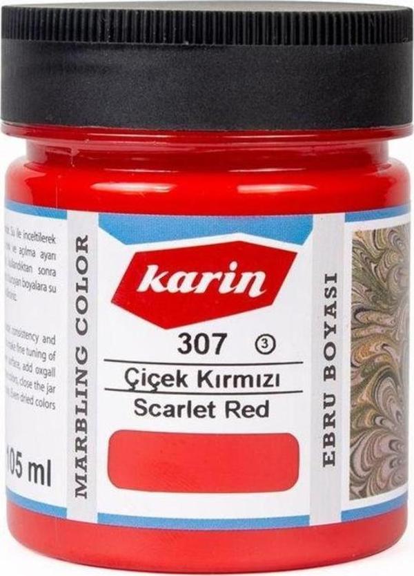 Karin Geleneksel Ebru Boyası 307 ÇİÇEK KIRMIZI 105 ml - Image 1