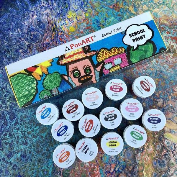 PonART School Paint Çok Amaçlı Okul Boyası 20 ml x 14 Renk Set - Image 1