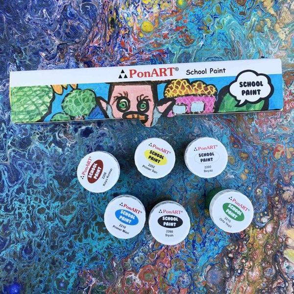 PonART School Paint Çok Amaçlı Okul Boyası 20 ml x 6 Renk Set - Image 1