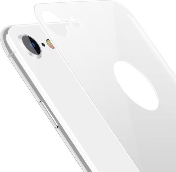 Bufalo iPhone 7/8 Kavisli 4D ARKA GÖVDE Cam Koruyucu Beyaz - Image 1
