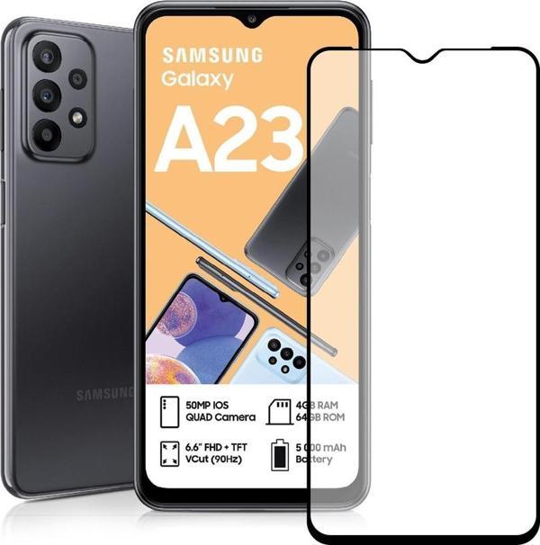 Bufalo Samsung Galaxy A23 Ekran Koruyucu 9D Temperli Cam - Siyah - Image 1