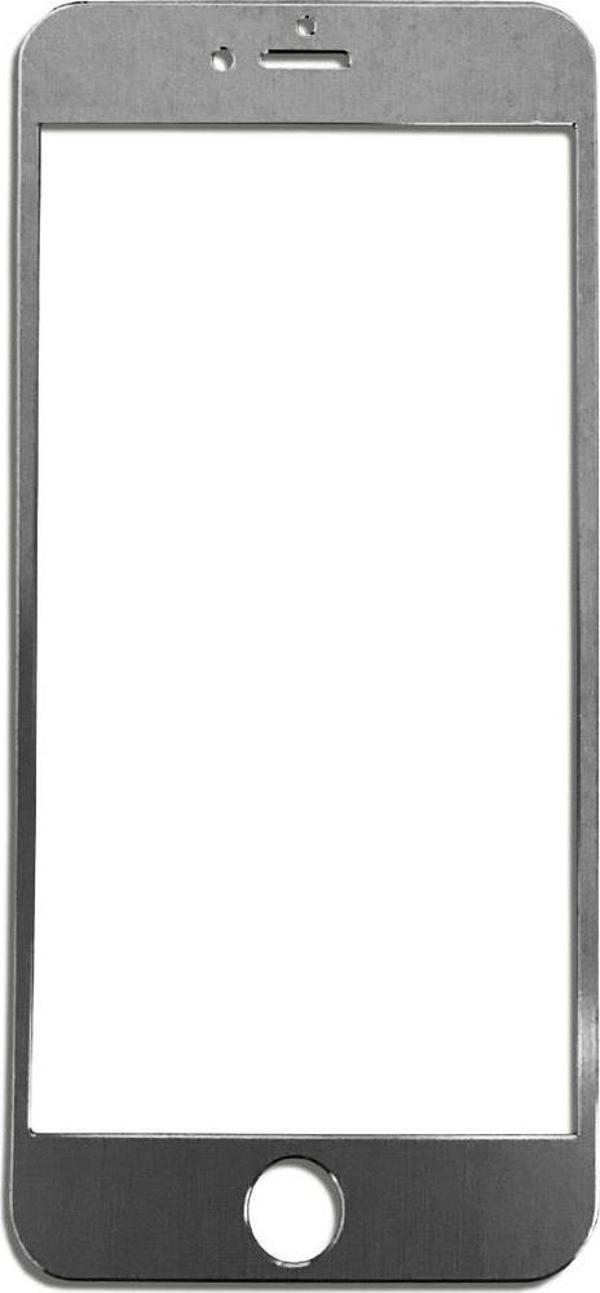 Bufalo iPhone 6 Plus Metal Kenarlı Cam Ekran Koruyucu Gri - Image 1