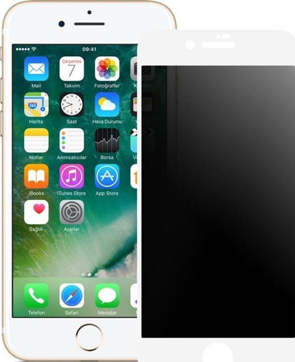 Bufalo iPhone 7 / iPhone 8 ESD Anti Static Hayalet Privacy Cam Ekran Koruyucu Beyaz - Image 1