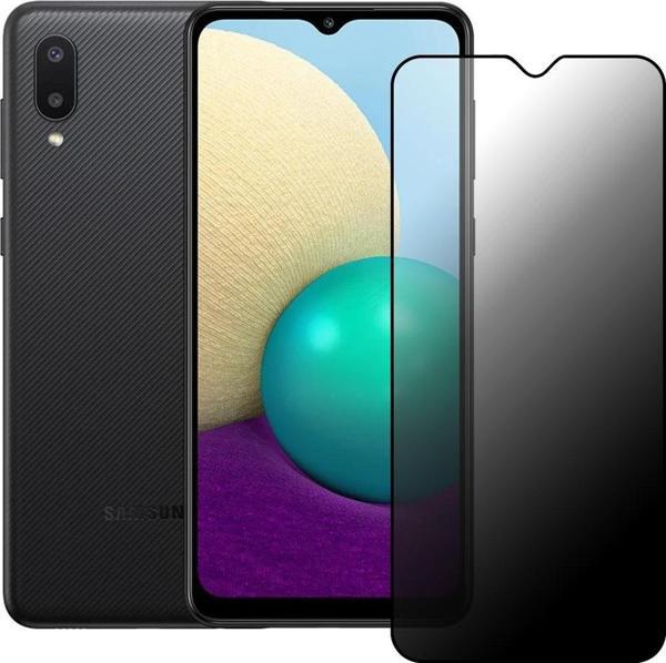 Samsung Galaxy A02 Hayalet Privacy Gizli Cam Ekran Koruyucu Siyah - Image 1