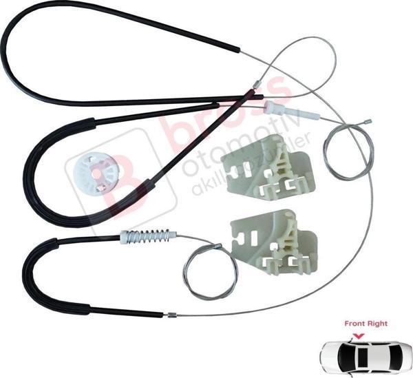 BMW 3 Seri E46 1998-2001 4/5 Kapı İçin Ön Sağ Kapı Cam Kriko Seti - Image 1