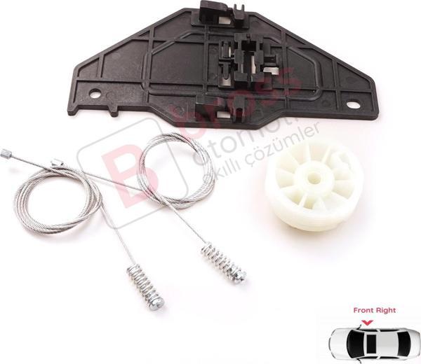 Citroen C3 MK2 SC A51 2009-2016 5-Kapı 9813093180 İçin Elektrikli Ön Sağ Cam Kriko Tamir Seti - Image 1