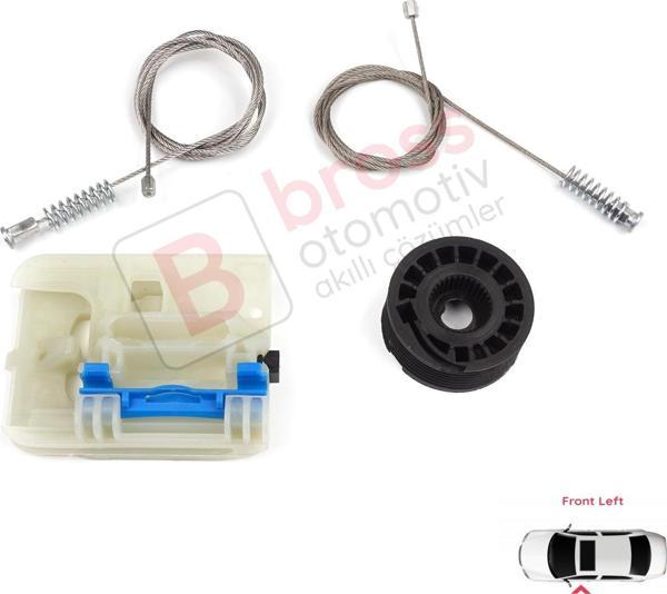 Fiat Egea MK1 356 357 2015-On 4/5 Kapı 52072857 İçin Elektrikli Ön Sol Cam Kriko Tamir Seti - Image 1