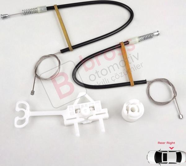 Fiat Linea 323 110 2007-2018 51789673 İçin Manuel Arka Sağ Kapı Cam Kriko Tamir Seti - Image 1