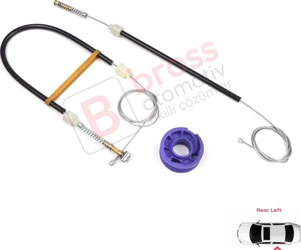 VW Phaeton 3D MK1 2002-2016 SWB Kısa Şase 3D4839755 İçin Arka Sol Kapı Cam Kriko Tamir Seti - Image 1