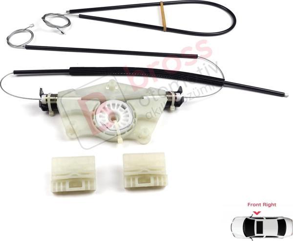 VW Touareg MK1 7L Porsche Cayenne 9PA 955 957 2002-2010 İçin Elektrikli Ön Sağ Cam Kriko Tamir Seti - Image 1