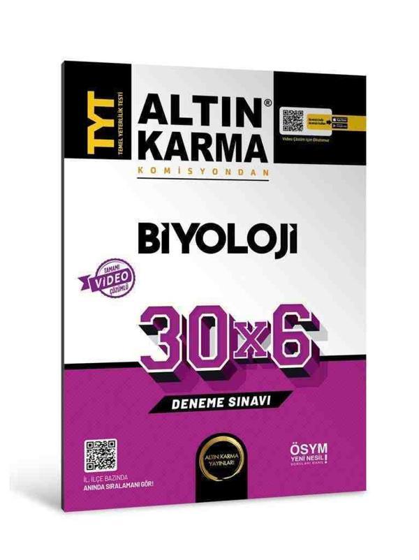 Altın Karma 2024 Tyt Biyoloji 30X6 Deneme Sınavı - Altın Karma Yayınları - Image 1