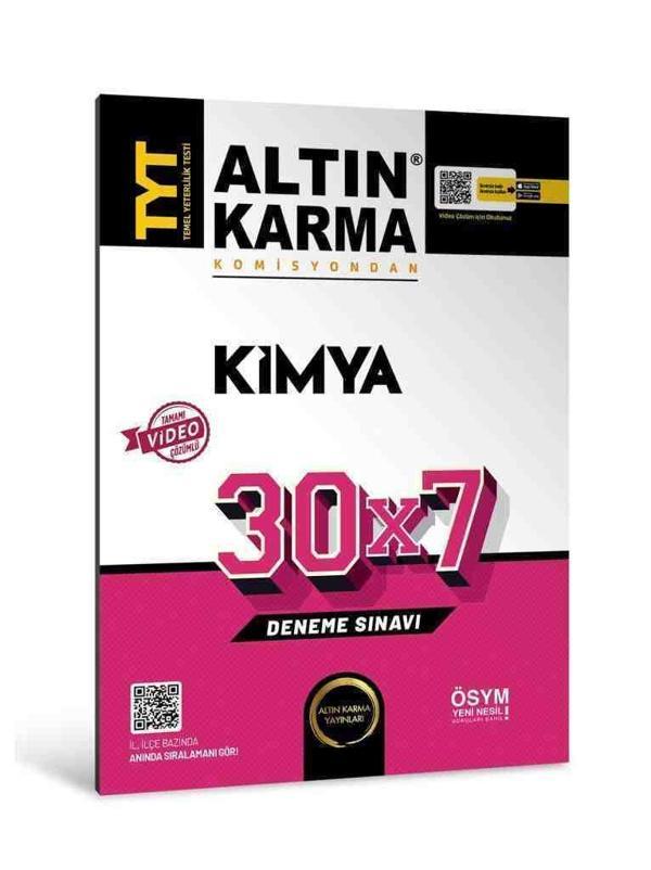 Altın Karma 2024 Tyt Kimya 30X7 Deneme Sınavı - Altın Karma Yayınları - Image 1