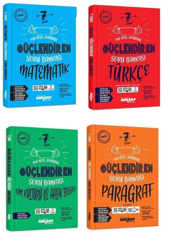 Ankara 7. Sınıf Matematik + Türkçe + Din + Paragraf Güçlendiren Soru Seti 4 Kitap 2023 - Image 1