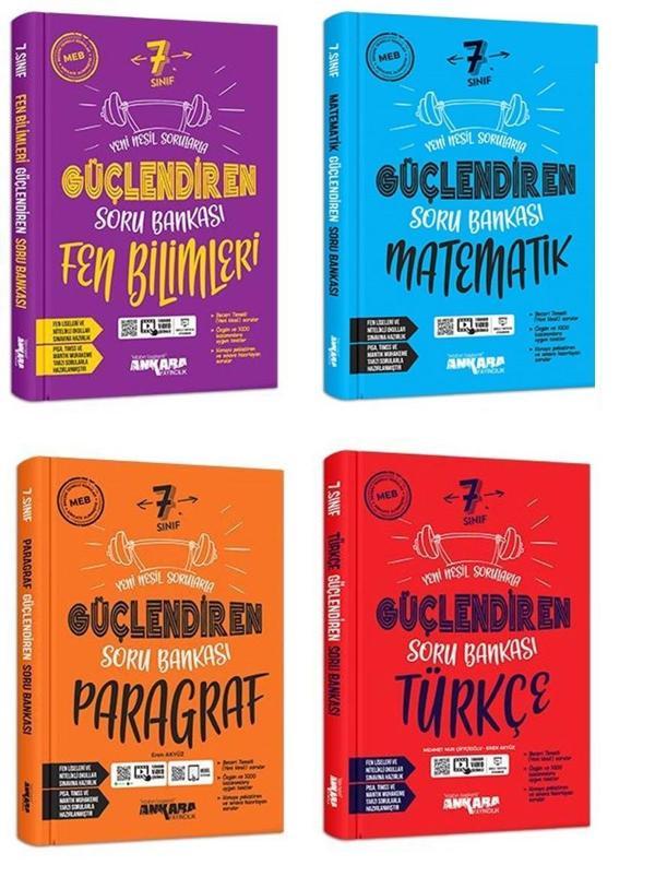 Ankara 7. Sınıf Matematik + Türkçe + Fen + Paragraf Güçlendiren Soru Seti 4 Kitap 2023 - Image 1