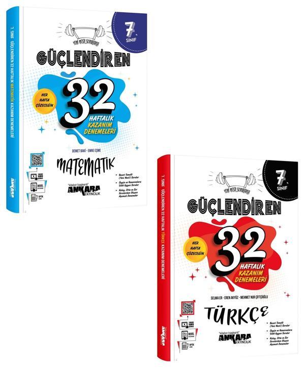 Ankara 7. Sınıf Matematik + Türkçe Güçlendiren 32 Haftalık Deneme Seti 2023 - Image 1