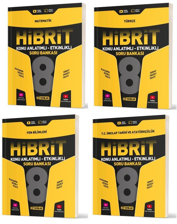 Hız Lgs 2025 8. Sınıf Metematik + Türkçe + Fen + İnkılap Hibrit Soru Seti 4 Kitap - Hız Yayınları - Image 1
