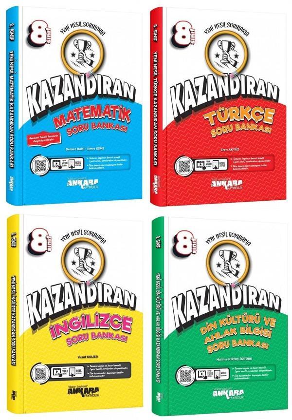 Ankara 8. Sınıf Matematik + Türkçe + Din + İngilizce Kazandıran Soru Seti 4 Kitap 2023 - Image 1