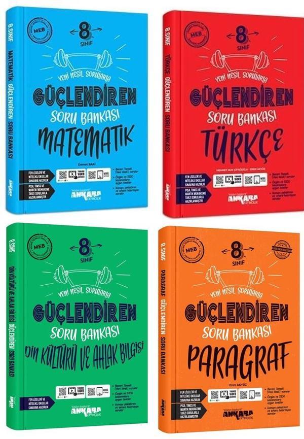 Ankara 8. Sınıf Matematik + Türkçe + Din + Paragraf Güçlendiren Soru Seti 4 Kitap 2023 - Image 1