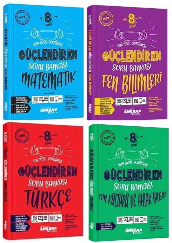 Ankara 8. Sınıf Matematik + Türkçe + Fen + Din Güçlendiren Soru Seti 4 Kitap 2023 - Image 1