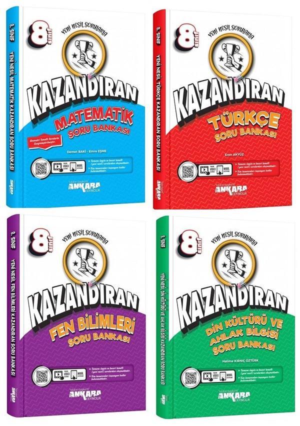 Ankara 8. Sınıf Matematik + Türkçe + Fen + Din Kazandıran Soru Seti 4 Kitap 2023 - Image 1