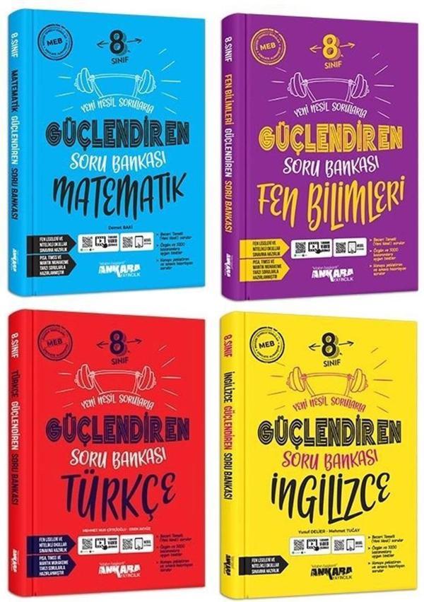 Ankara 8. Sınıf Matematik + Türkçe + Fen + İngilizce Güçlendiren Soru Seti 4 Kitap 2023 - Image 1