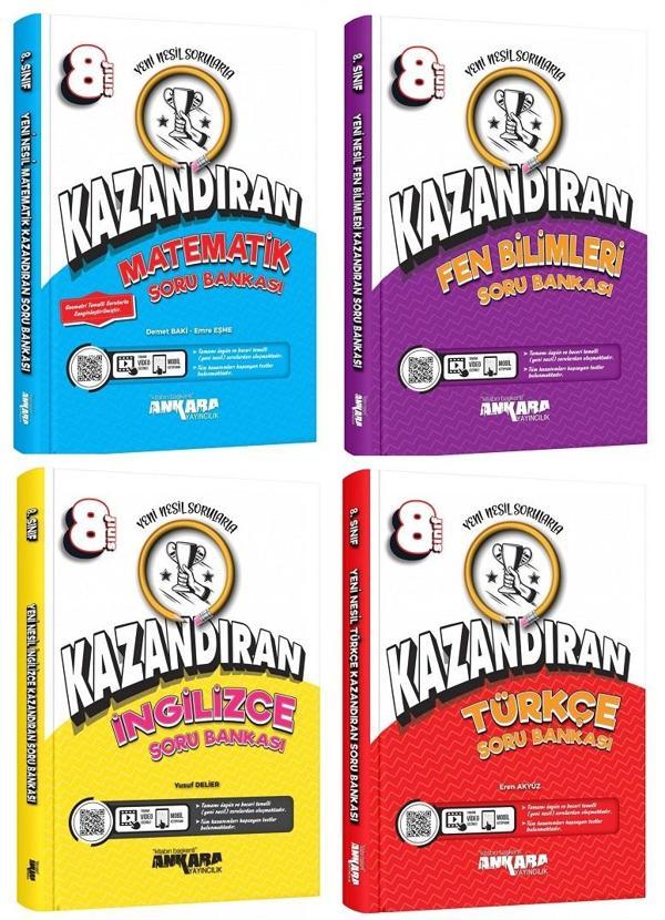 Ankara 8. Sınıf Matematik + Türkçe + Fen + İngilizce Kazandıran Soru Seti 4 Kitap 2023 - Image 1