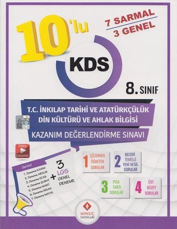 Sonuç Yayınları 8. Sınıf İnkılap Tarihi - Din Kültürü 10 Lu Kds Deneme - Sonuç Yayınları - Image 1