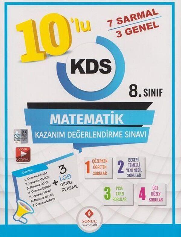 Sonuç Yayınları 8. Sınıf Matematik 10 U Kds Deneme - Sonuç Yayınları - Image 1