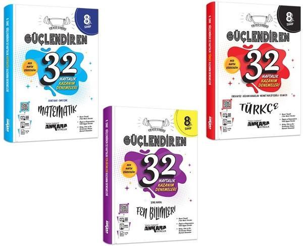 Ankara 8. Sınıf Matematik + Türkçe + Fen Güçlendiren 32 Haftalık Deneme Seti 2023 - Image 1