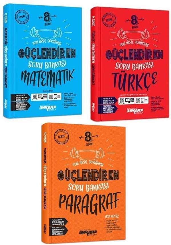 Ankara 8. Sınıf Matematik + Türkçe + Paragraf Güçlendiren Soru Seti 3 Kitap 2023 - Image 1