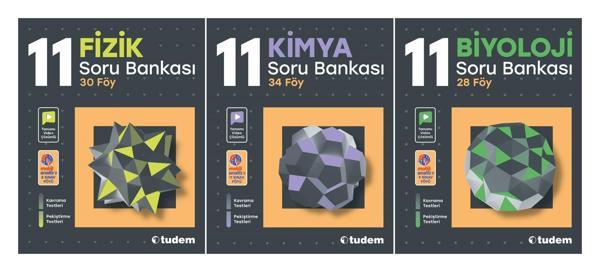 Tudem 11. Sınıf Matematik Fizik Kimya Biyoloji Soru Bankası Seti 4 Kitap 2023 - Tudem Yayınları - Ders Kitapları - Image 1